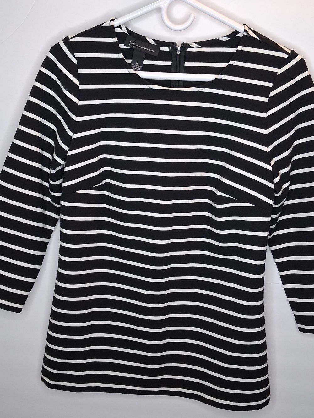 INC International Concepts Black and White Striped Top